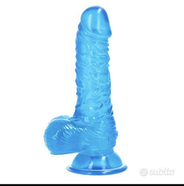 Sex toy - dildo realistico, azzurro trasparente-