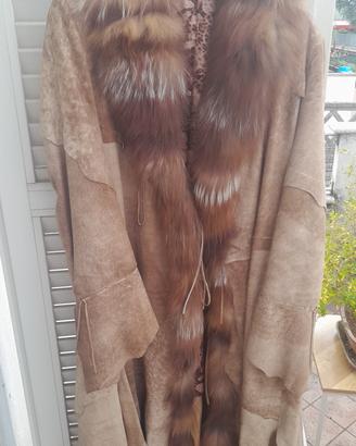 cappotto in pelle e pelliccia maestrelli tg 46