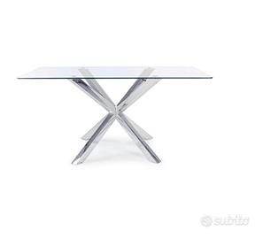 Bizzotto tavolo in vetro e acciaio