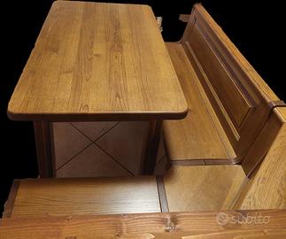 Tavolo con cassapanca in rovere massiccio