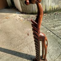 Scultura in legno Giraffa porta CD,Vinili, fumetti