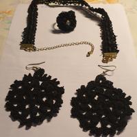 Parure COLLARE, ORECCHINI e ANELLO - FATTI  a MANO