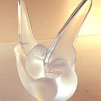 Porta penne Lalique France colomba in cristallo