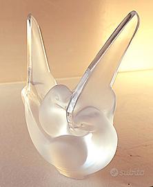 Porta penne Lalique France colomba in cristallo