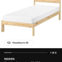 letto singolo in legno