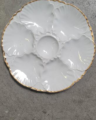 6 piatti da antipasto  ceramica bordo oro