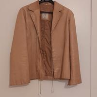 Nuova giacca in pelle Conbipel marrone beige L