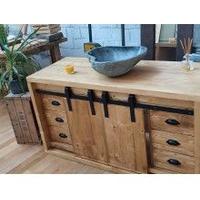 MOBILE BAGNO IN LEGNO MASSELLO CON ANTE SCORREVOLI