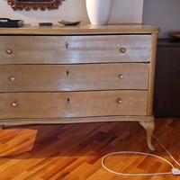 comò cassettiera legno dorata