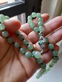 Collana di giada con chiusura in argento 925