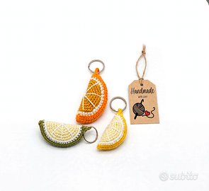 Set 3 Portachiavi Uncinetto Agrumi - Arancia Limon