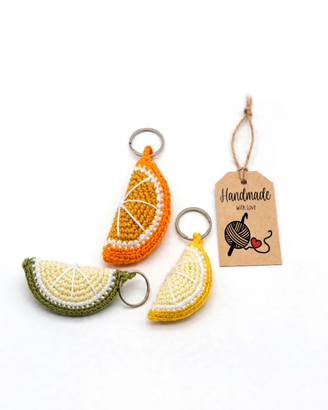 Set 3 Portachiavi Uncinetto Agrumi - Arancia Limon