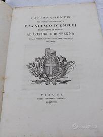 Libro Antico 1797 discorso Conte D'Emilej Giuliari