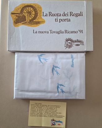 Tovaglia Mulino Bianco "Ricamo 1991" Rondini