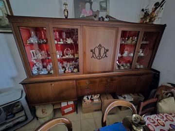 Mobile soggiorno massello con vetrine, chippendale