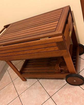 Carrello portavivande estensibile e con cassetto