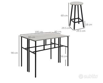 Tavolo alto con 4 sgabelli