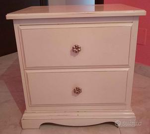 COMODINO BIANCO AVORIO A 2 CASETTI" Etta Avenue"