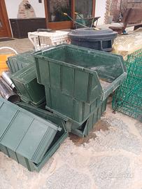 cassette in plastica verde in politelene