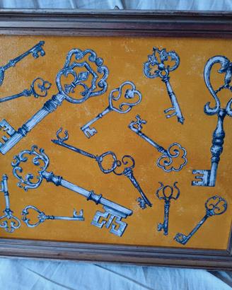 Quadro pittura e decoupage soggetto chiavi