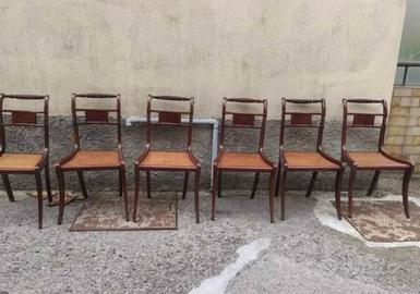 6 sedie con paglia di Vienna