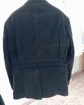 Giacca sarda velluto nera tg 50