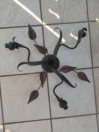 lampadario ferro battuto 