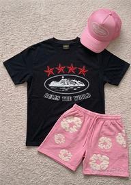 Corteiz Alcatraz T-shirt - Black/Red Stars  S