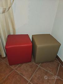 Pouf a cubo in ecopelle