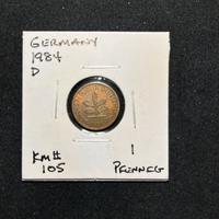 Collectible Coin 1 Pfennig 1984 KM# 105 🇩🇪