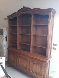 libreria in legno con scrittoi estraibili 