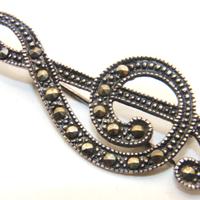 Splendida spilla chiave di violino argento marcasi