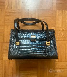 Borsa in vera pelle di coccodrillo baby centrato