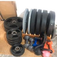 Bilanciere olimpionico e pesi bumper