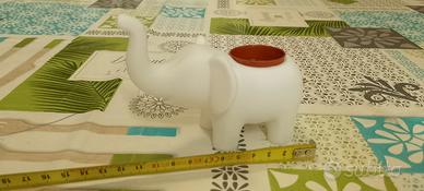 Vaso bianco decorativo Elefante stampato in 3D 