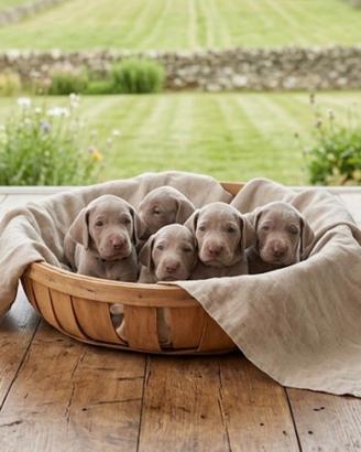 Cuccioli weimaraner pubblicita' segugio
