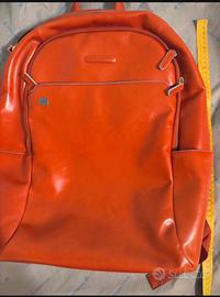 Zaino piquadro in pelle arancione