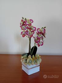 Piantina di orchidee artificiali decorative