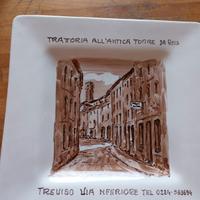Piatto dipinto a mano Antica Torre Treviso 