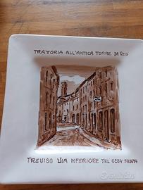 Piatto dipinto a mano Antica Torre Treviso 