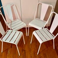 4 Sedie metallo bianco Maison du Monde