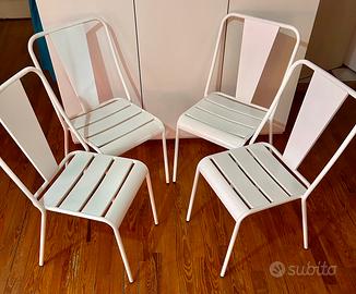 4 Sedie metallo bianco Maison du Monde