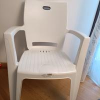 6 Sedie bianche in plastica