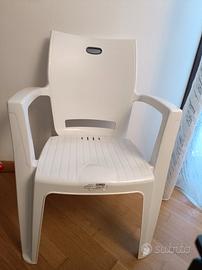 6 Sedie bianche in plastica