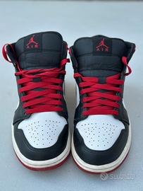 Nike Air Jordan 1 Mid 42 Nero, Bianco, Rosso