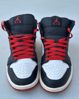 Nike Air Jordan 1 Mid 42 Nero, Bianco, Rosso