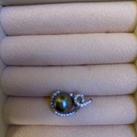 Oro bianco 18kt con Perla Australiana e brillantin