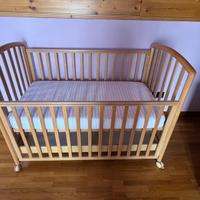 Lettino con sbarre + materasso