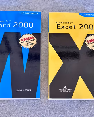 Due libri vintage Mondadori Word 2000 e Excel 2000