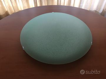 Plafoniera verde acqua in vetro